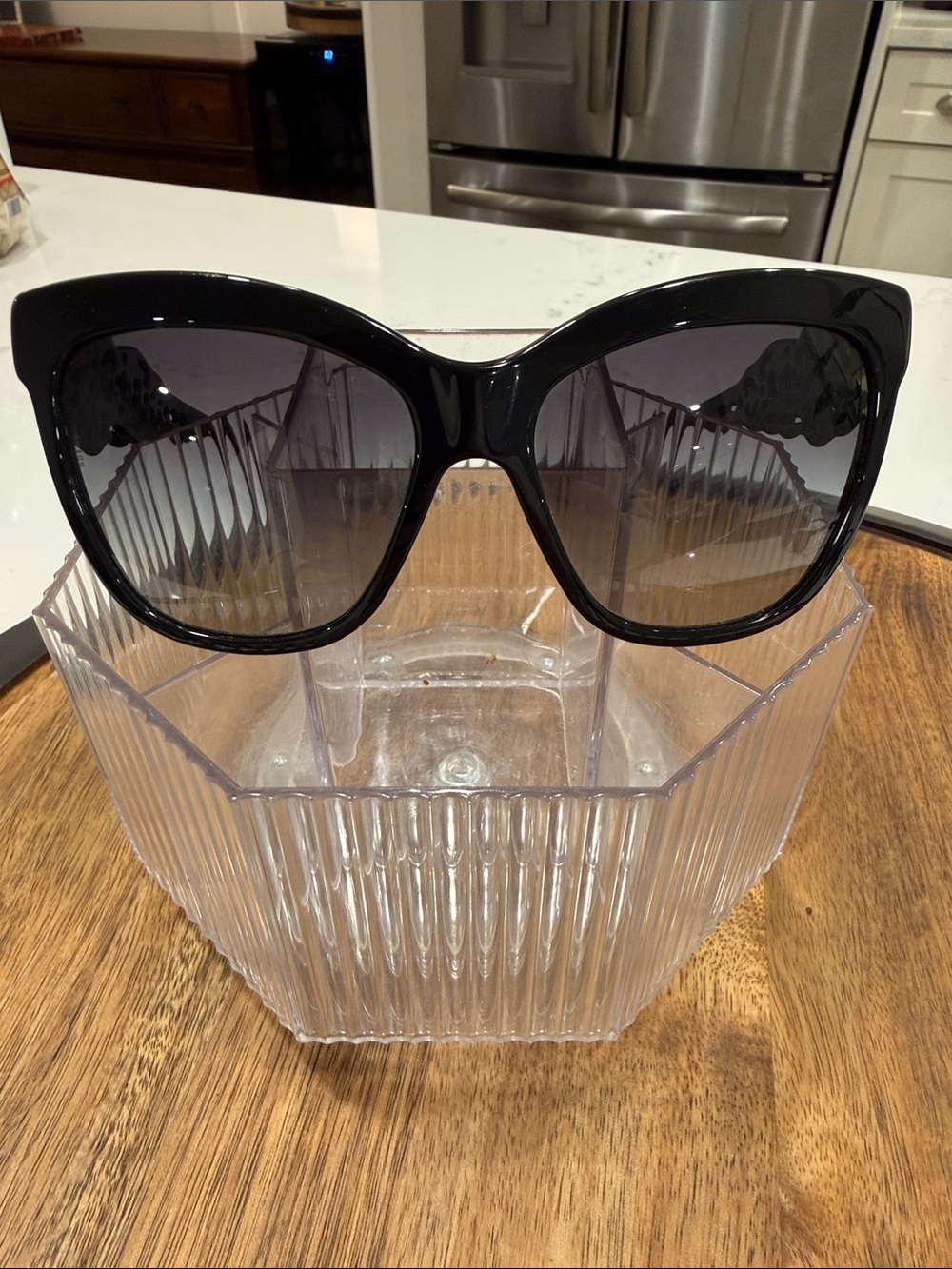 Black Dolce & Gabbana Oversized Cat Eye Sunglasses -